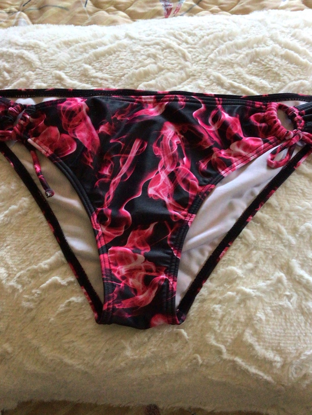 Joe Boxer Black Bikini Bottoms with Pink Flame Print